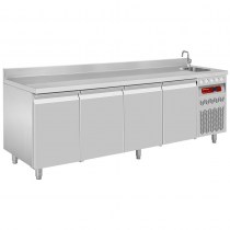 VENTILATED COOLING TABLE, 4 DOORS GN 1/1, WITH SINK    DT224/P9A_EV