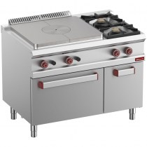 GAS SOLID TOP, 2 BURNERS, GAS OVEN GN2/1 ON CUPBOARD GN 1/1  G7/T2BFA11-N