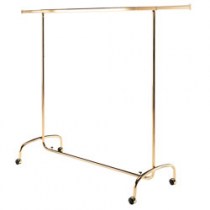 CLOTHES HANGER ON DISMOUNTABLE CASTERS, GILDED   PVD/D